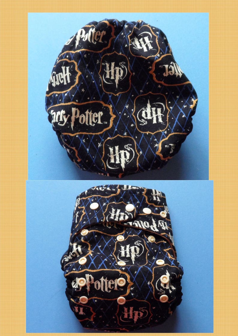 Made to order. Cloth diaper SassyCloth one size pocket diaper with wizard boy cotton print
