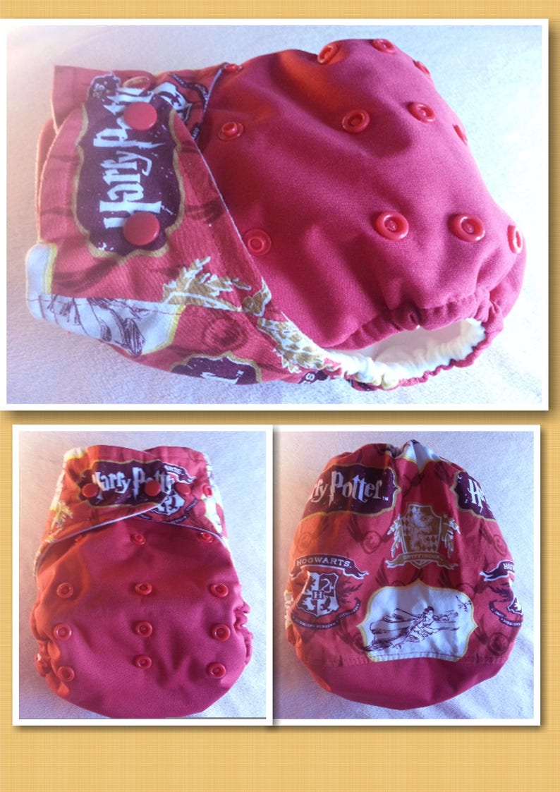 Made to order. Cloth diaper SassyCloth one size pocket diaper with wizard boy cotton print