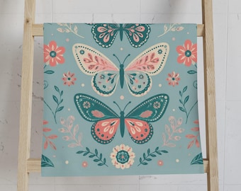 Schmetterling Hand Handtuch, Folk Art Badezimmer Handtuch, Cottagecore Bad Dekor, dekorative Küche Handtuch