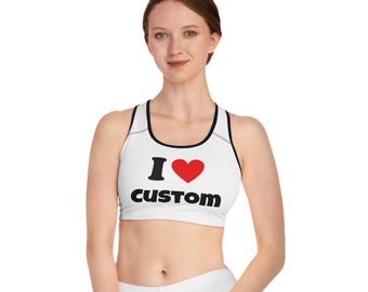 Customizable Sports Bra: All-Over Print Fitness Apparel