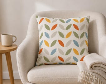 Mid Century Modern Pillow Cover, Retro Geometric Pillowcase, Scandinavian Cushion Decor