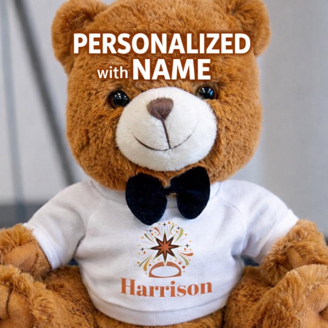 Personalized Teddy Bear With Name, Custom Name Stuffed Bear ...