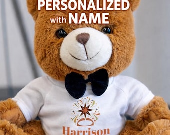 Personalized Teddy Bear with Name, Custom Name Stuffed Bear, Personalized Baby Gift, Cute Plush Toy for Kids & Newborn, Girlfriend Gift