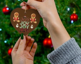 Christmas Ceramic Ornament, Holiday Decor, Tree Ornament, Festive Decoration, Xmas Gift, Home Ornament