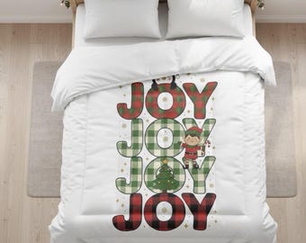 Christmas Themed Comforter, Holiday Bedding, Winter Bedroom Decor, Festive Duvet Cover, Xmas Quilt, Seasonal Home Textiles