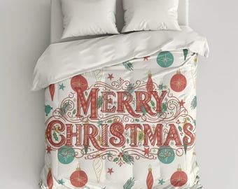 Christmas Comforter, Cozy Bedding, Holiday Decor, Festive Home Accessory, Seasonal Bedspread, Merry Christmas