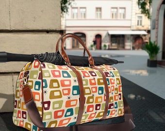 バッグ USA Dead stock 70s Flight Travel Bag Retro 60s 70s Waterproof Travel Bag, Brown Orange Carry-on - Etsy