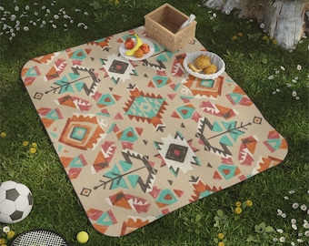 Picknickdeken met tribale print - buitendeken voor picknicks, kamperen, stranddagen, festivals, reizen