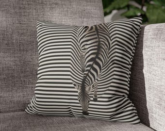 Zebra Stripe Pillowcase - Modern Home Decor, Couch Accent, Animal Print Throw Pillows, Unique Gift for Animal Lovers, Stylish Bedroom
