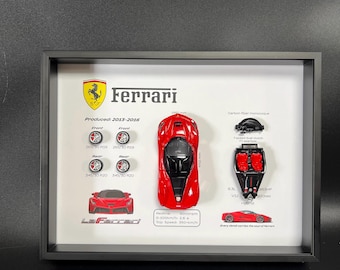 Laferrari Car Model Display | 1:64 Scale, Handmade Collector Frame