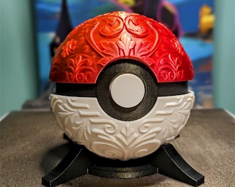 Utsmyckad Pokémon Poké Ball 3D-modell - Blommönster för Cosplay
