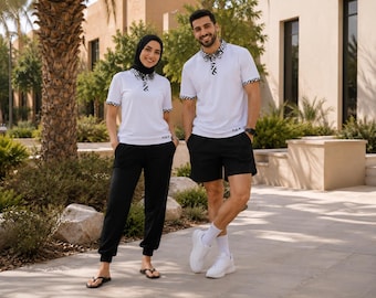 White Polo Shirt , Collar, Clean Girl Aesthetic Polo Gift , Men Casual Top , NAX