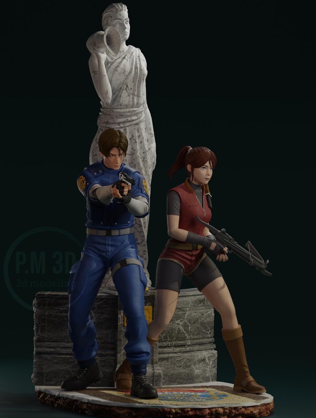レオンとクレア バイオハザード2 フィギュア 3D - Etsy 日本