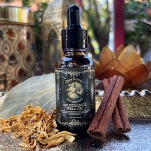 Abundance Spell Oil 1oz - Ritual Oil for Candles, Prosperity, Happiness, Money Drawing, Luck