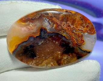 Natuurlijke Montana-agaatcabochon | Unieke edelsteen met patroon, 66 kt