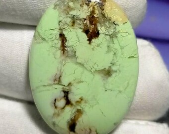 Lemon Chrysoprase Cabochon: Natural Gemstone, Jewelry Making (44 Cts, 33x24x5mm)