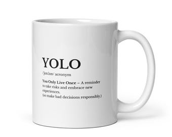 Keramische YOLO-mok: leef roekeloos, nieuw koffiekopje