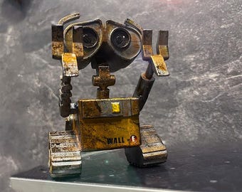 Figura de robot WALL-E pintada a mano por un fan: Decoración oxidada para el hogar, regalo robótico