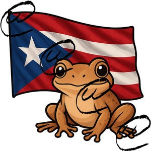 Pupertorican Coqui Digitaler Download - PR Flagge Cute Coqui - Boricua Art für Aufkleber, Sublimation, DTF und Cricut-Projekte