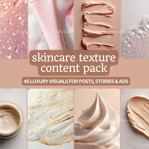 Skincare Texture Content Pack – 45 Luxury Cream, Oil & Serum Visuals (Digital Download)