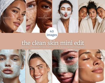Clean Skin Stock Photos – Natural Beauty, High-Res JPGs (Digital Download)
