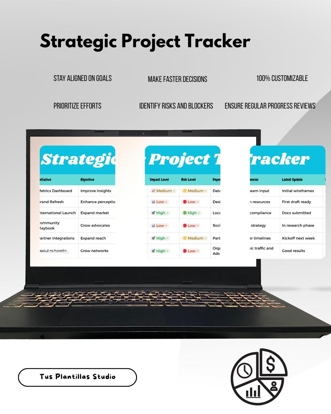 Strategic Project Tracker Template | Customizable Project Management ...