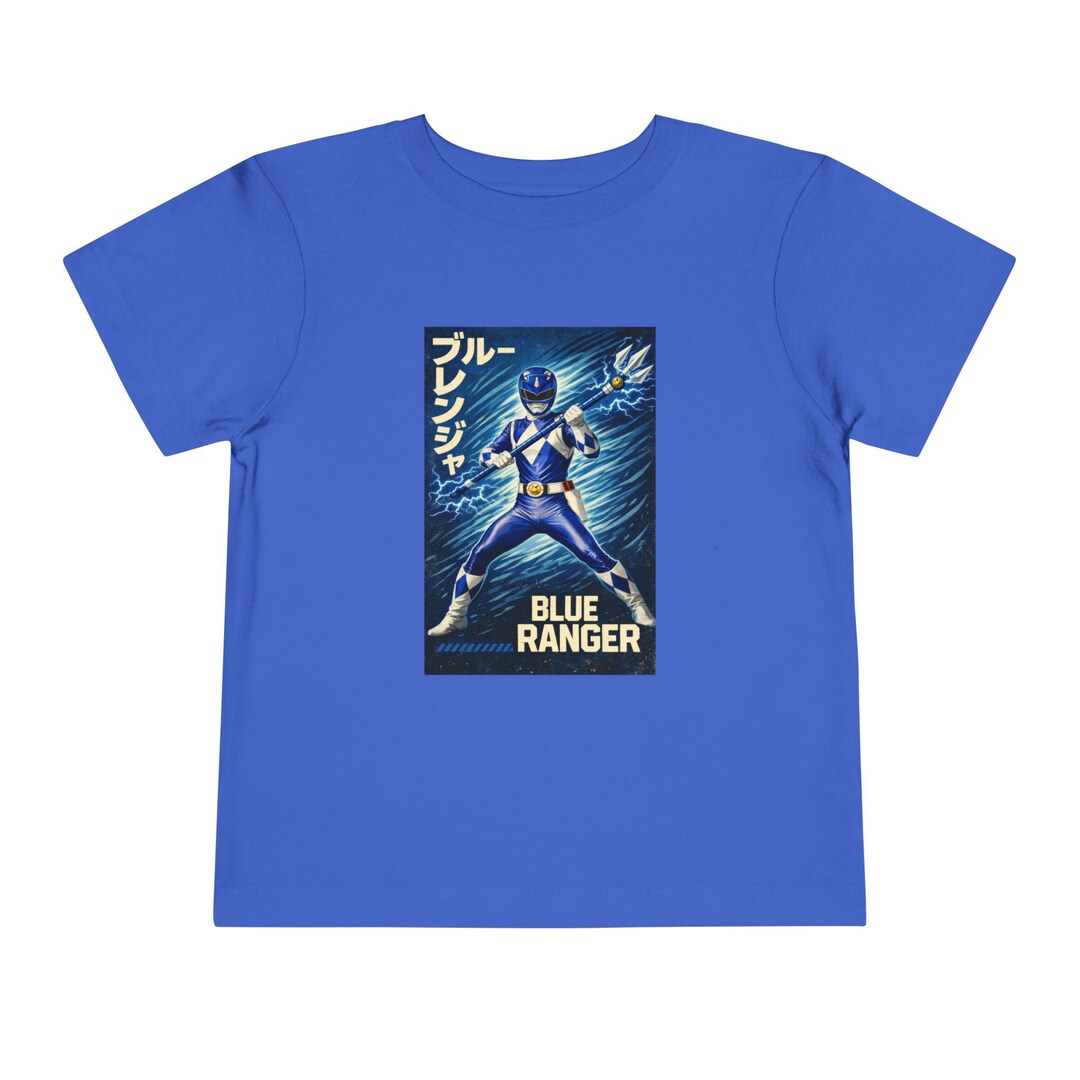 Blue Ranger Japan Blue Ranger Poster Art Toddler Tee | Power Hero Japanese Text - Etsy