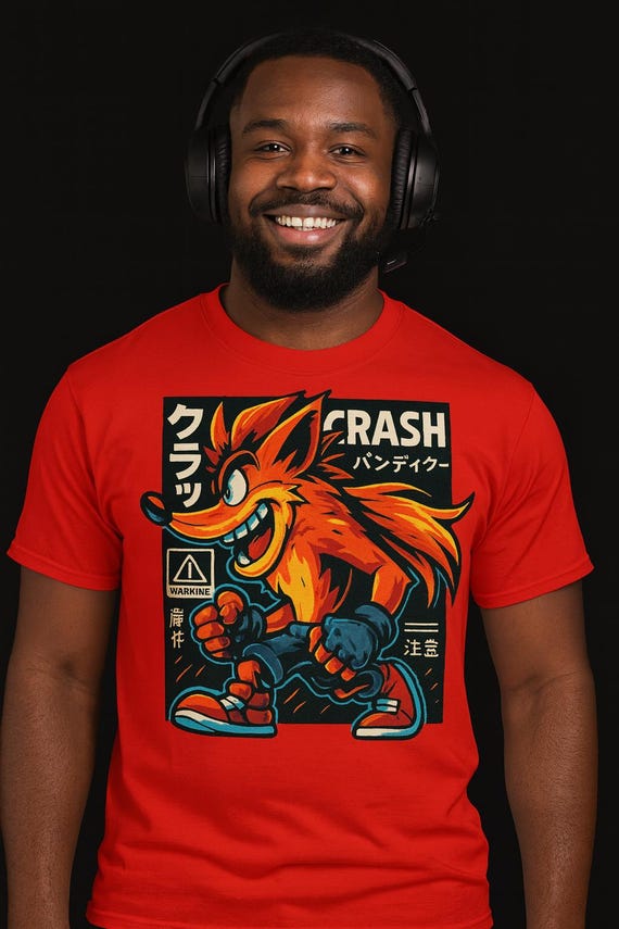 クラッシュバンディクーTシャツ　【CrashBandicoot tee】 Crash Bandicoot Graphic Tee: Unisex Heavy Cotton Gamer Shirt - Etsy