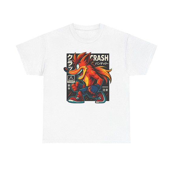 Crash Bandicoot Graphic Tee: Unisex Heavy Cotton Gamer Shirt - Etsy