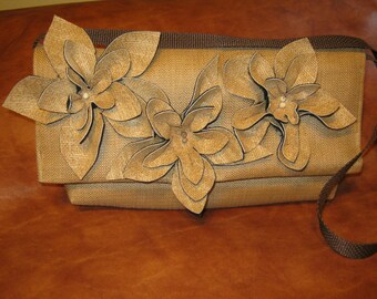 Upcycled Grasscloth Clutch and or Shoulderbag