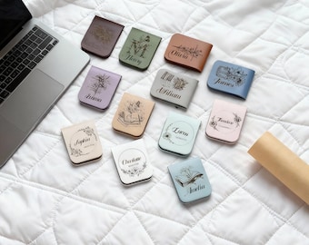 Marcapáginas personalizado, regalo para profesor, marcapáginas con letra personalizada, marcapáginas magnético de piel, regalo de marcapáginas, regalo para mujer