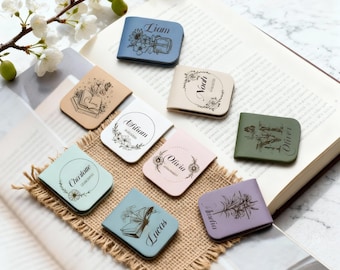 Marcapáginas magnético personalizado, Marcapáginas de cuero, Marcapáginas de biblioteca, Regalos personalizados, Marcapáginas para mujer, Marcapáginas personalizado, Regalos para profesores