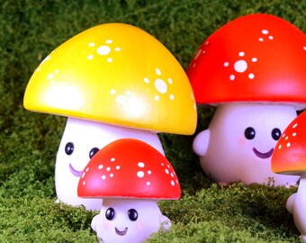 ONE Small Hand-Painted 3D Printed Mushiko Mushroom Figurine (Single Piece)