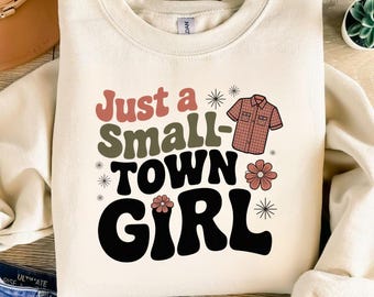 Small Town Girl PNG, Retro Country Sublimation Design (Digital Download)
