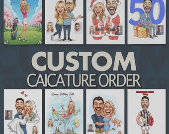 Custom Caricature Portrait from Photo: Personalized Cartoon Drawing (Digital)