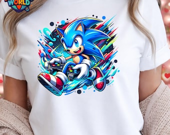 Blue Hedgehog Png, Gaming Sublimation Tshirt Design, Video Game Character