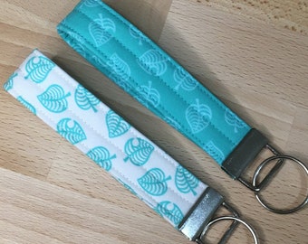 Quilted Key Chain Wristlet/ Key Fob inspired by The Animal Crossing Game