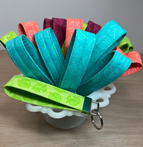 Quilted Key Chain Wristlet/ Key Fob inspired by The Animal Crossing Game