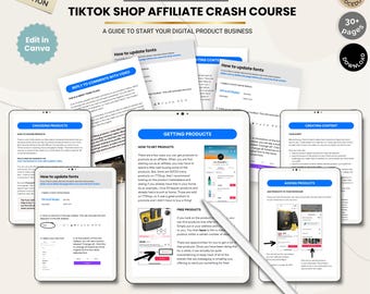 TikTok Shop Affiliate Guide, Digital Marketing Blueprint PDF, Beginner Step by Step Strategy, Social Media Income Planner