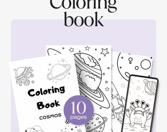 Digital Coloring Book: Space | 10 Pages of Planets, Stars, Rockets, and Aliens | Coloring Pages for Kids & Adults PDF Download