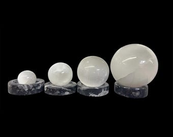 Esfera de Cristal de Selenita – 4 cm 6 cm 8 cm 11 cm | Quartzo Polido | Cura!