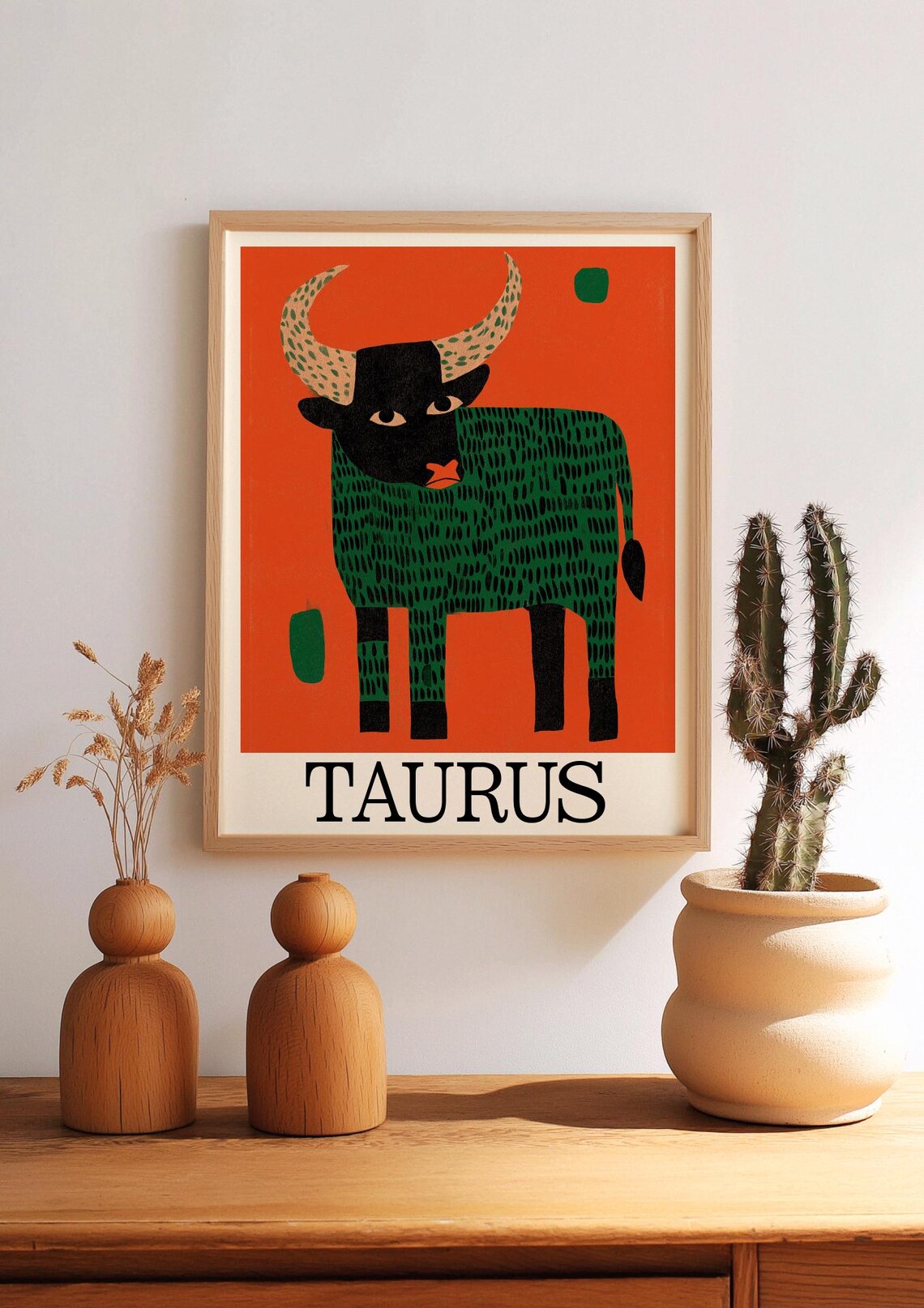 Taurus Zodiac Art Print | Earthy Astrology Illustration (digital ...
