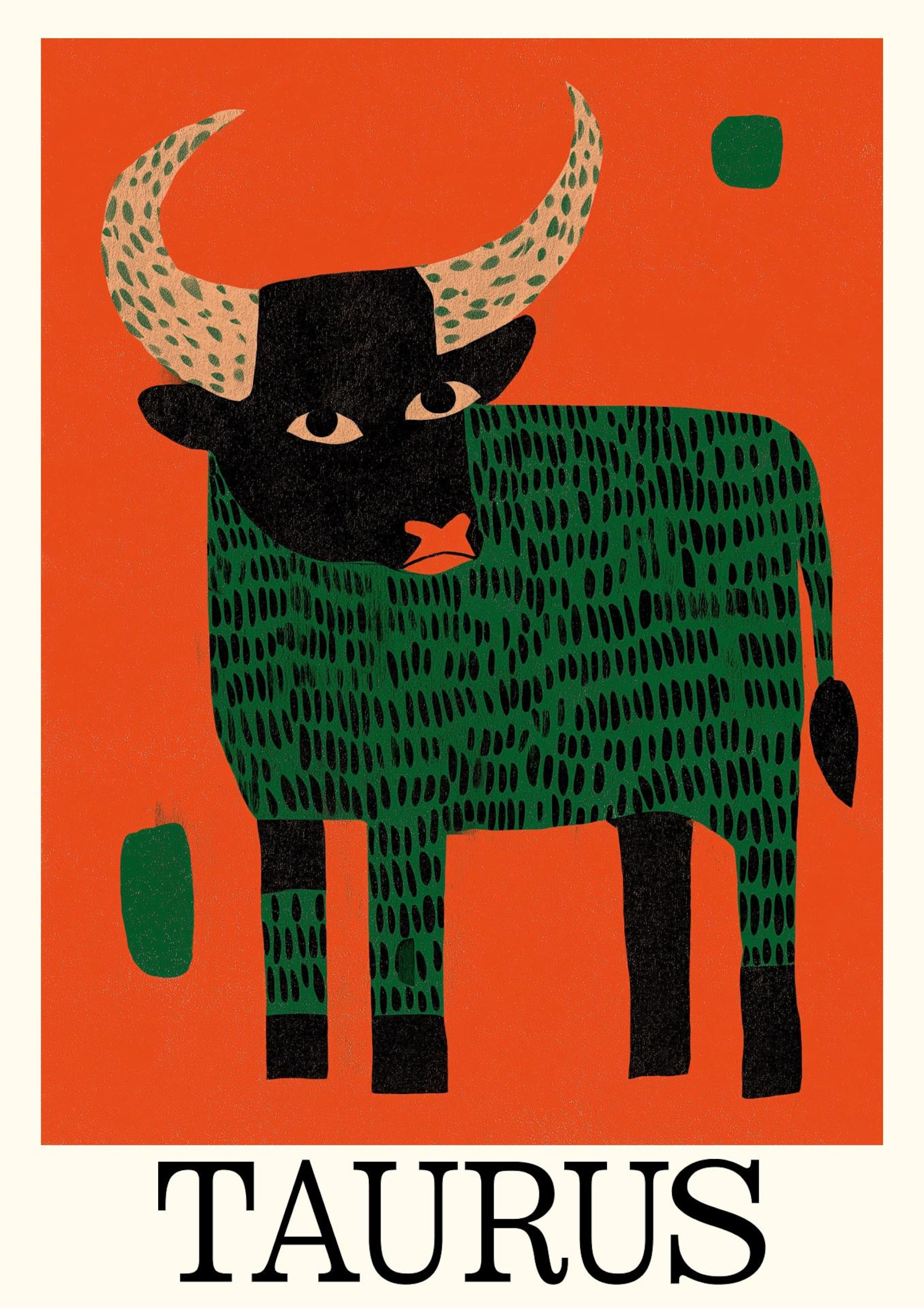 Taurus Zodiac Art Print | Earthy Astrology Illustration (digital ...