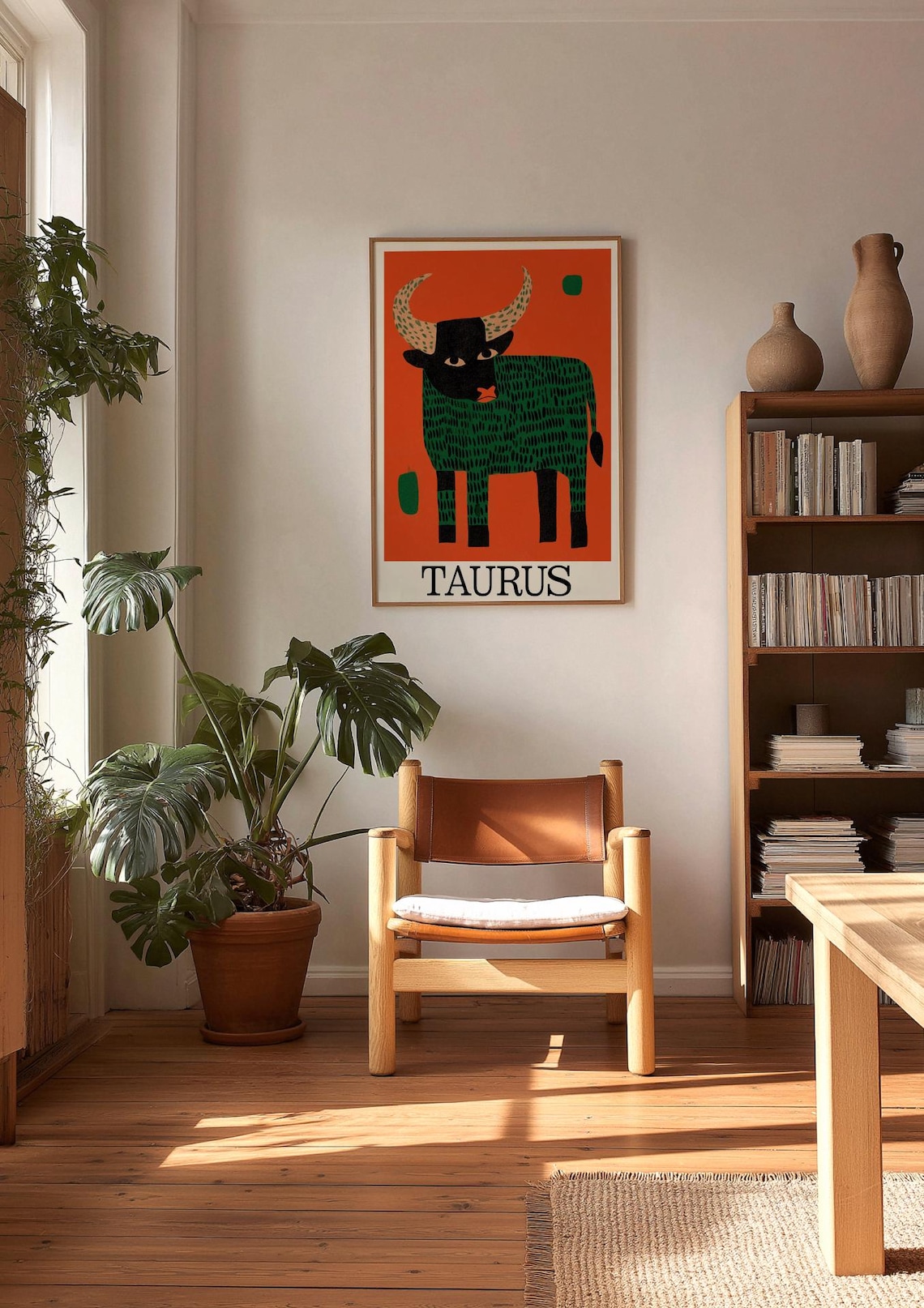 Taurus Zodiac Art Print | Earthy Astrology Illustration (digital ...