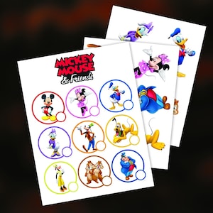 May include: Sheets of stickers featuring Mickey Mouse and Friends characters. The stickers include Mickey, Minnie, Donald Duck, Daisy Duck, Goofy, Pluto, Chip and Dale, and more. The text "Mickey Mouse & Friends" is at the top.