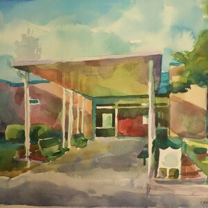 Custom original watercolor home painting, House portrait, Made to order, Valentine&#39;s day gift, Personalized, Handmade, Commission portrait