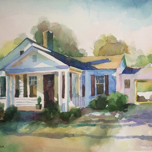 Custom original watercolor painting of home , Example of house portrait, To order, Valentine&#39;s day gift, Personalized gift, Home painting