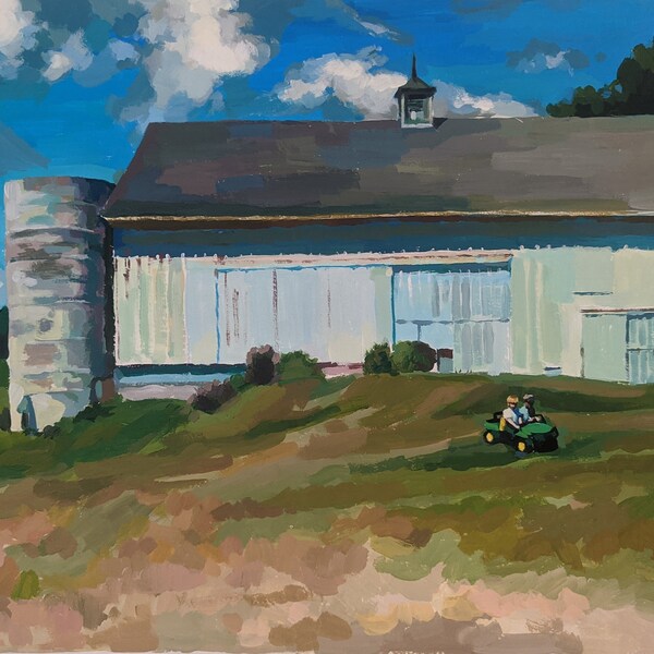 Original acrylic custom house portrait, Home portrait, Hand painted, Painted from photo, Custom home portrait, House painting