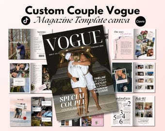 Plantilla personalizada para revista de pareja: regalo de amor editable en Canva