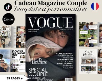 Revista personalizada para parejas al estilo Vogue / Regalo romántico único (digital e imprimible)